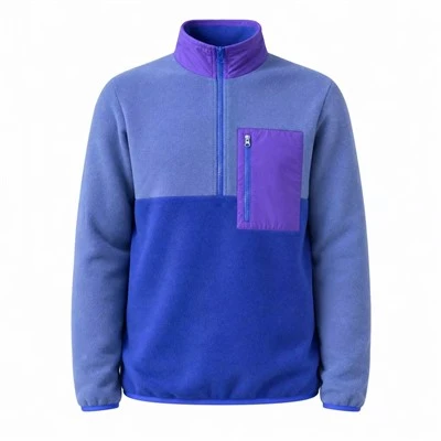 Color-Block 1/4 zips z recyklovaného mikropolárneho fleecového pulóvra